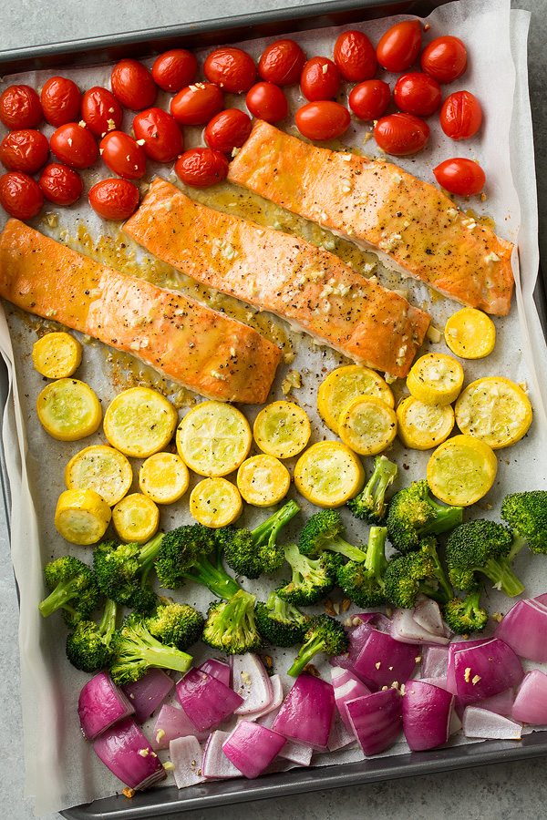 Sheet Pan Honey-Lime Glazed Salmon with Roasted Vegetables