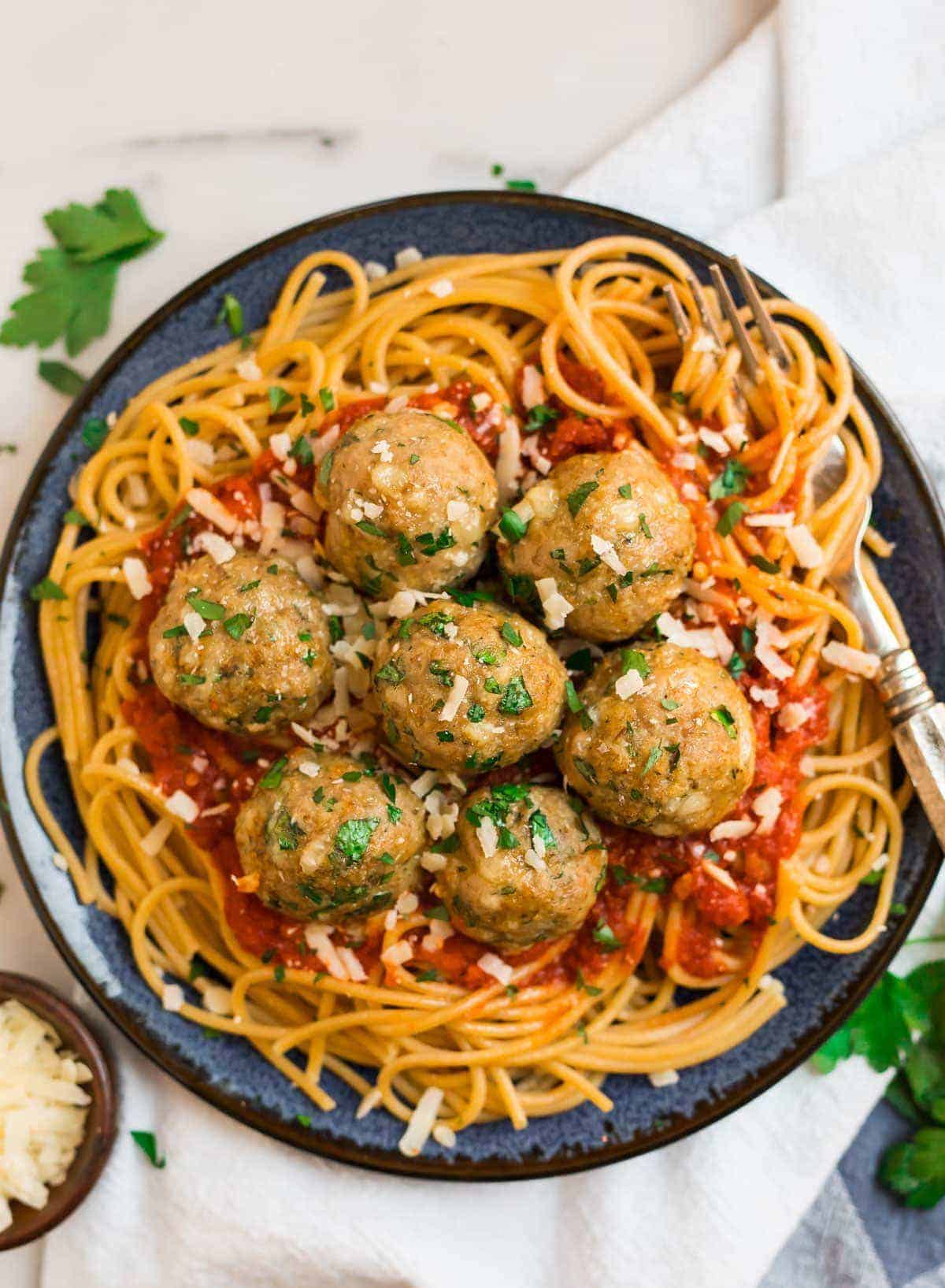 Soft Turkey Meatballs in Mild Tomato Sauce