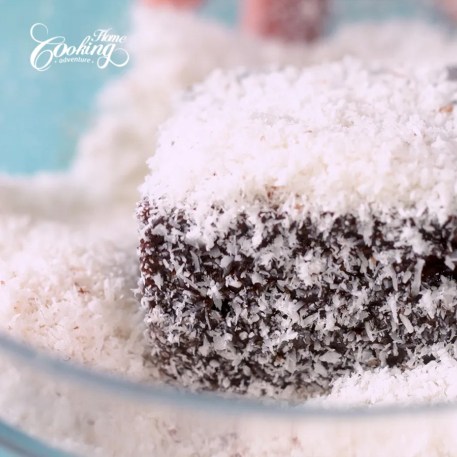 Chocolate Coconut Sponge Cake Squares