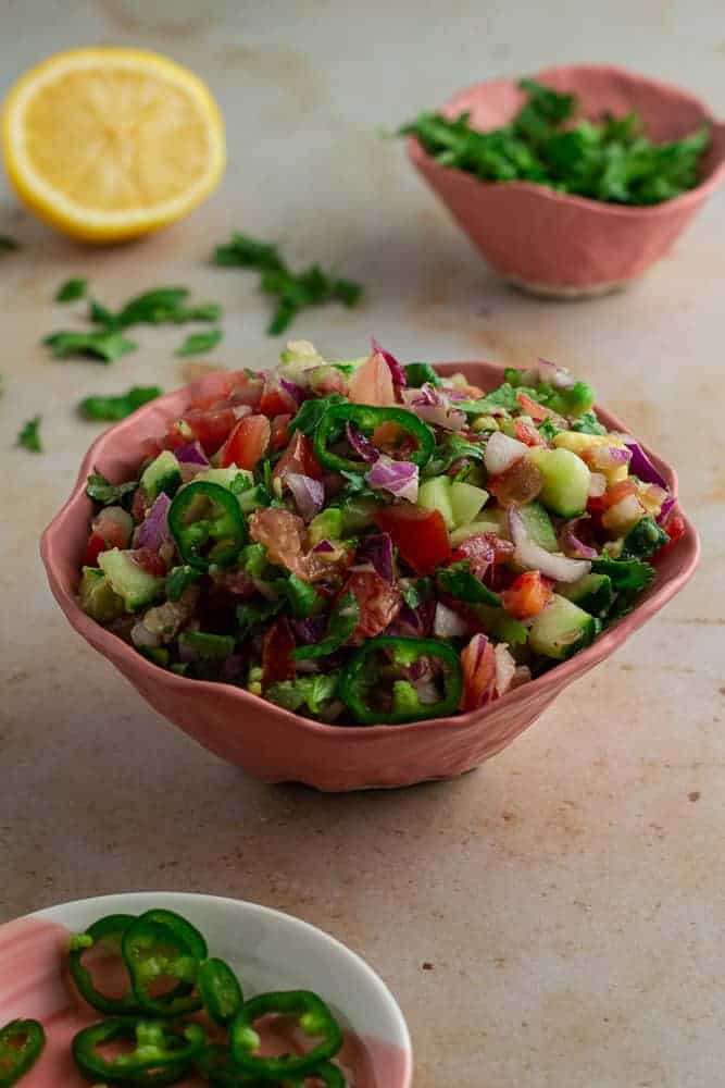 Fresh Kenyan Kachumbari Salad with Avocado and Lime