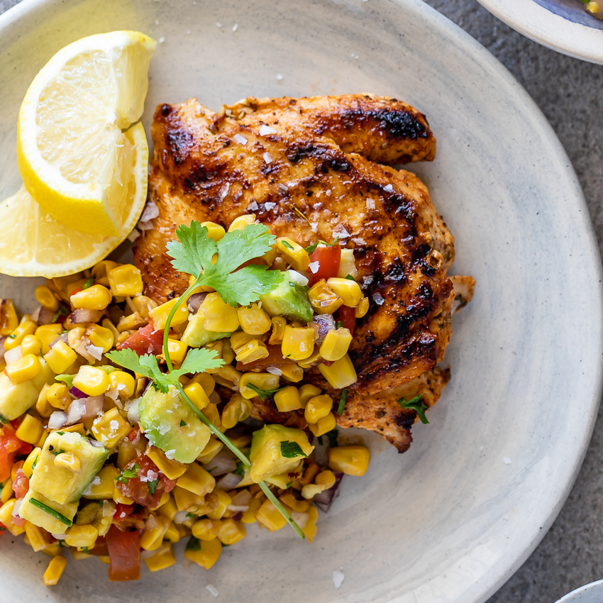 Grilled Cajun-Spiced Chicken with Roasted Corn Salsa