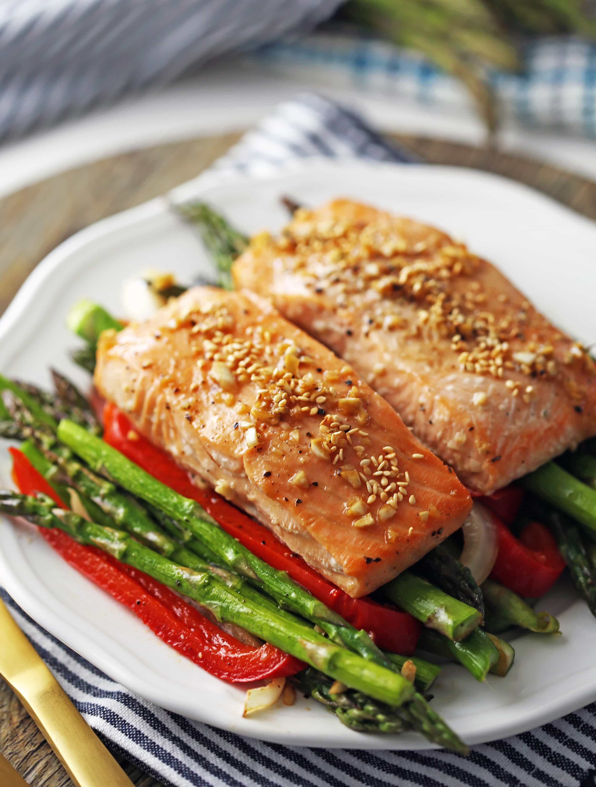 Pan-Roasted Salmon with Asparagus and Citrus Vinaigrette