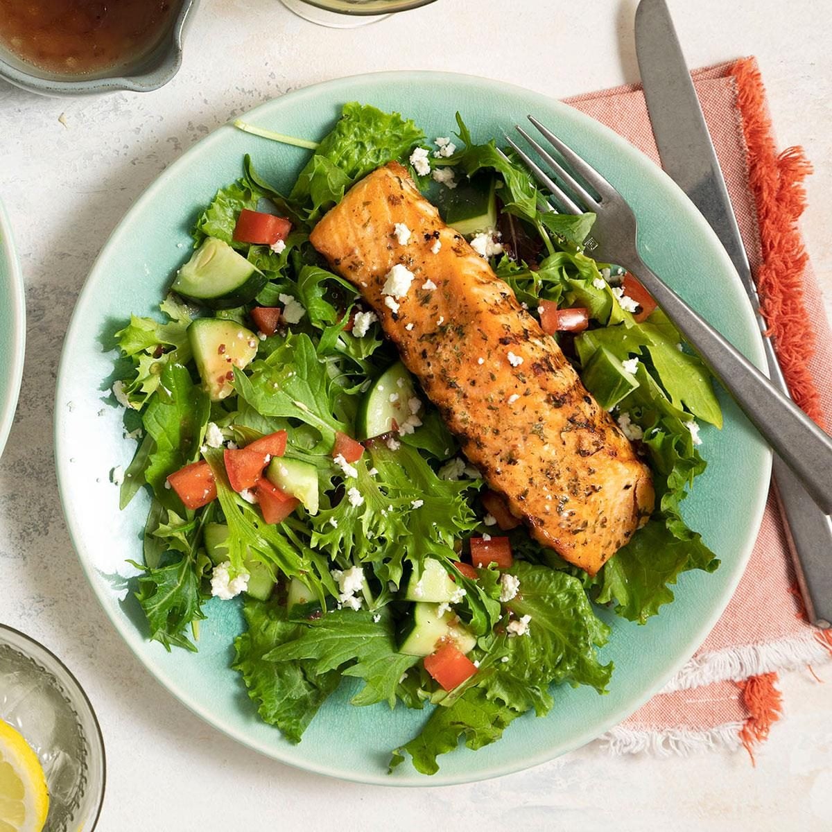 Pan-Seared Salmon with Avocado-Lime Keto Salad