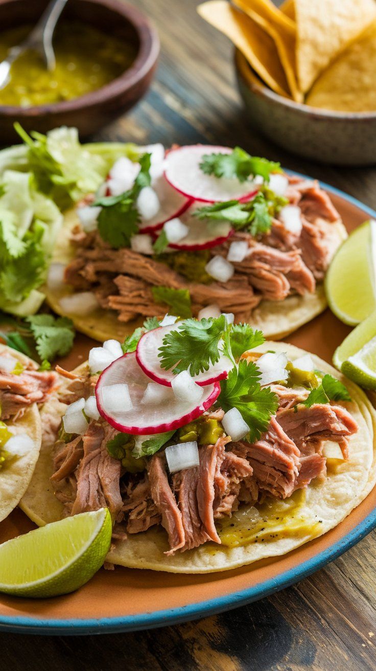 Slow Cooker Tex-Mex Pork Carnitas with Fresh Salsa Verde