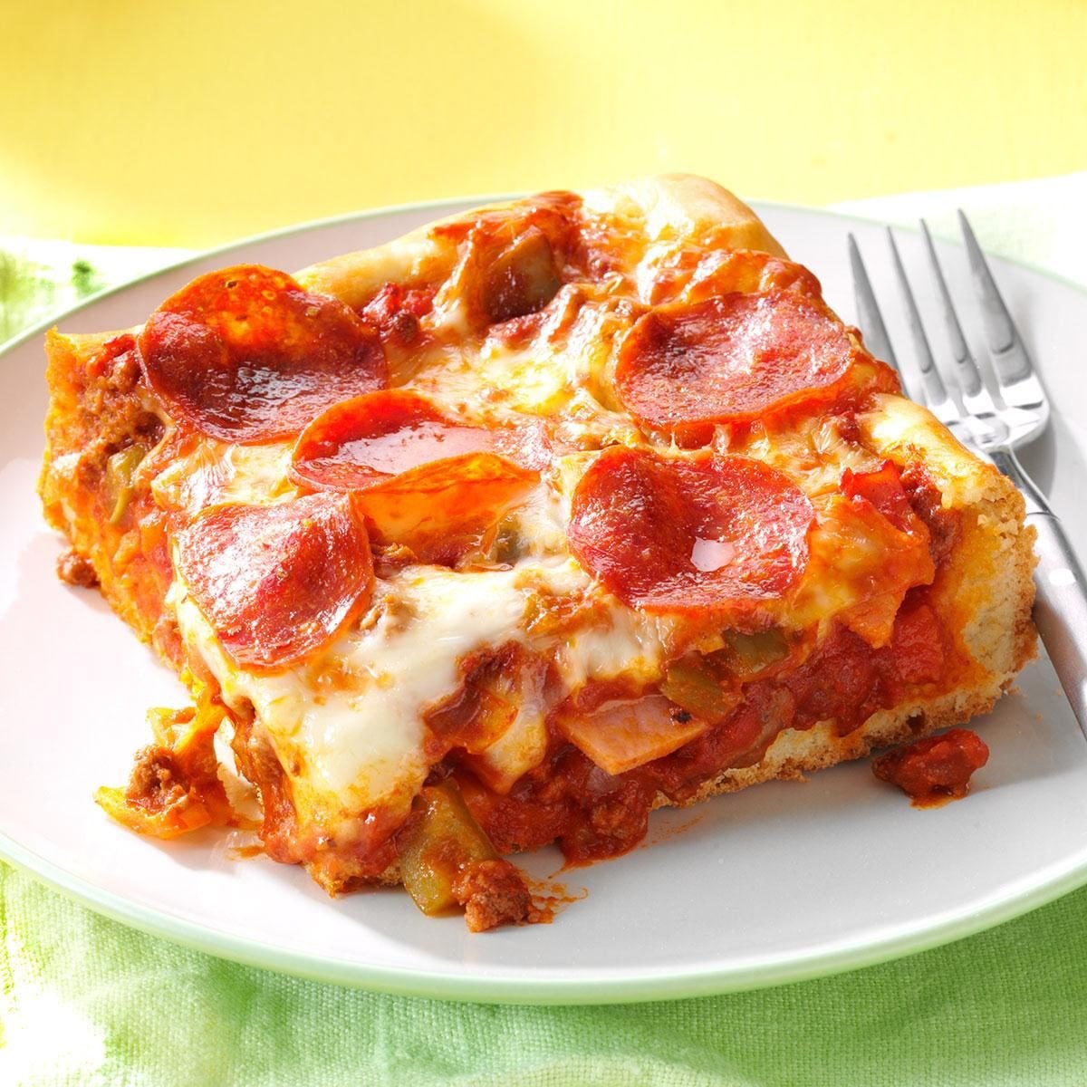 Chicago-Style Deep Dish Sausage and Pepperoni Pizza