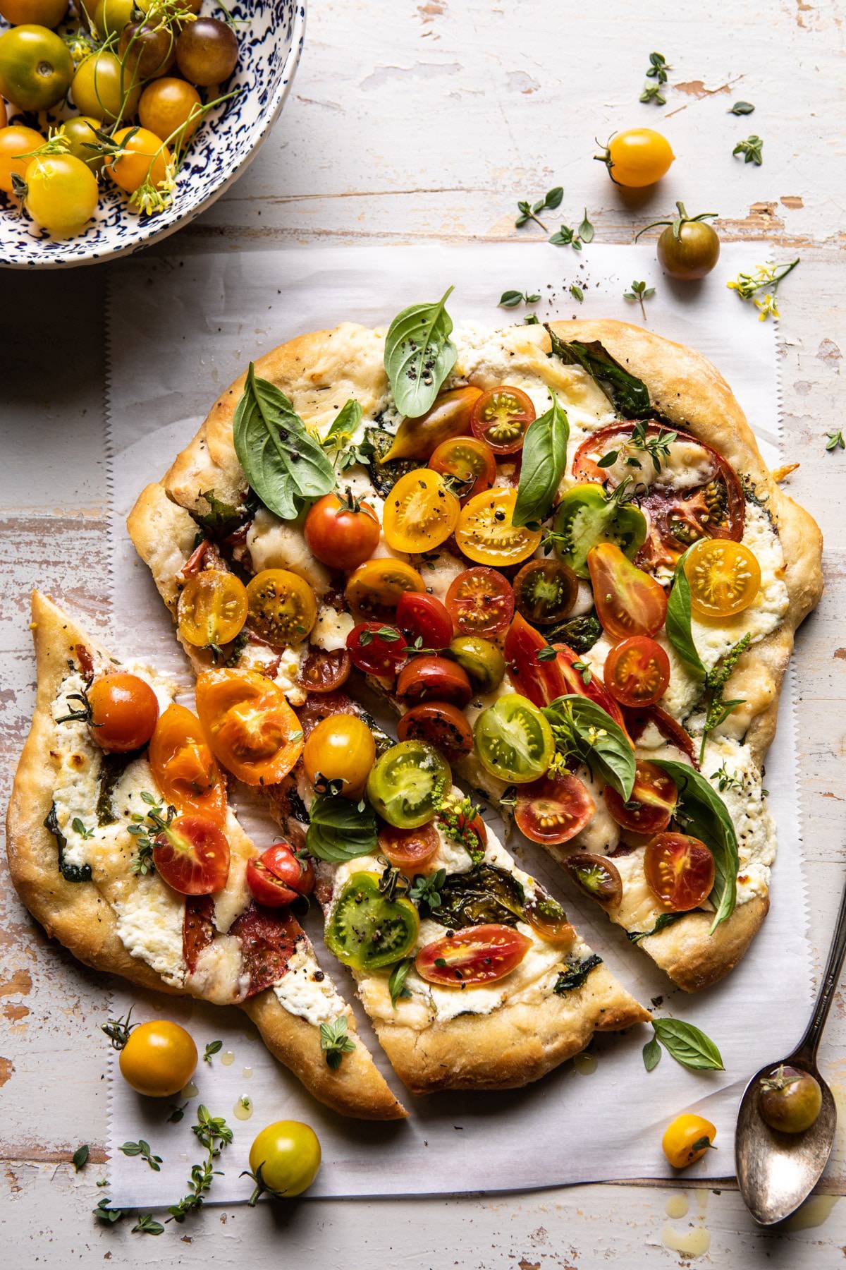 Wood-Fired Style Thin Crust Pizza with Herb Tomato Sauce