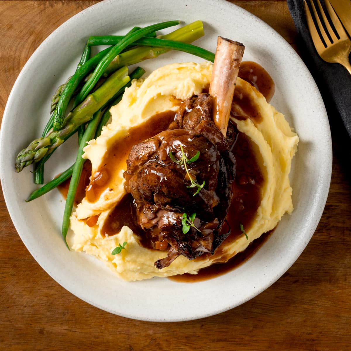Slow-Cooked Lamb Shanks with Lemon Myrtle and Root Vegetables