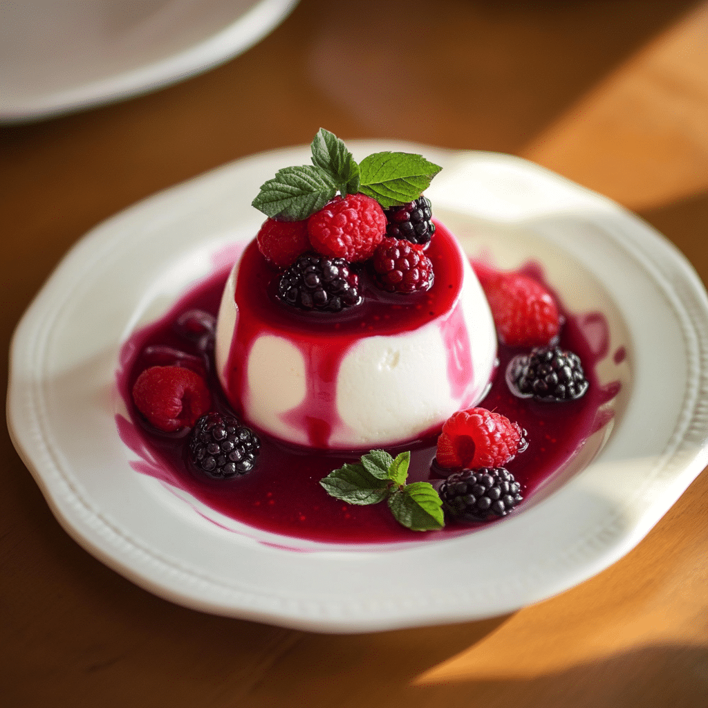 Quick Citrus Panna Cotta with Fresh Berry Compote