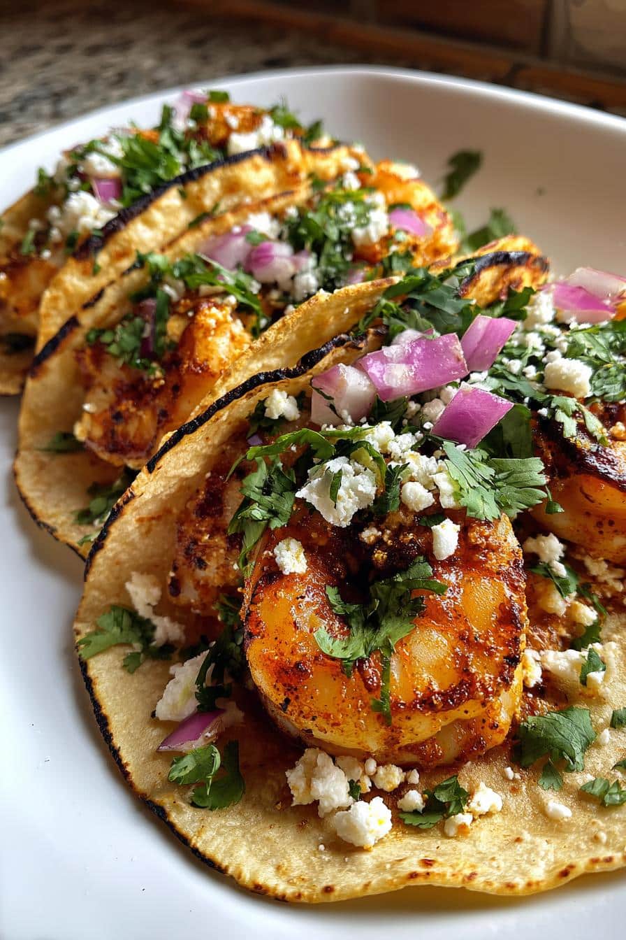 Spicy Baywatch Beachside Shrimp Tacos