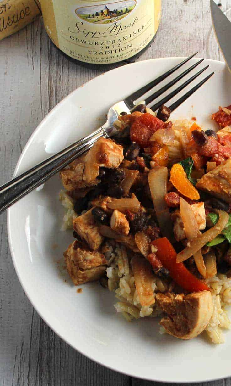 Pan-Seared Chicken with Smoky Chipotle and Black Bean Ragout