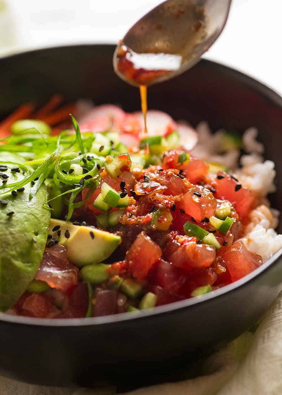 Sushi Yume-Inspired Tuna Poke Bowl with Sesame Ginger Dressing