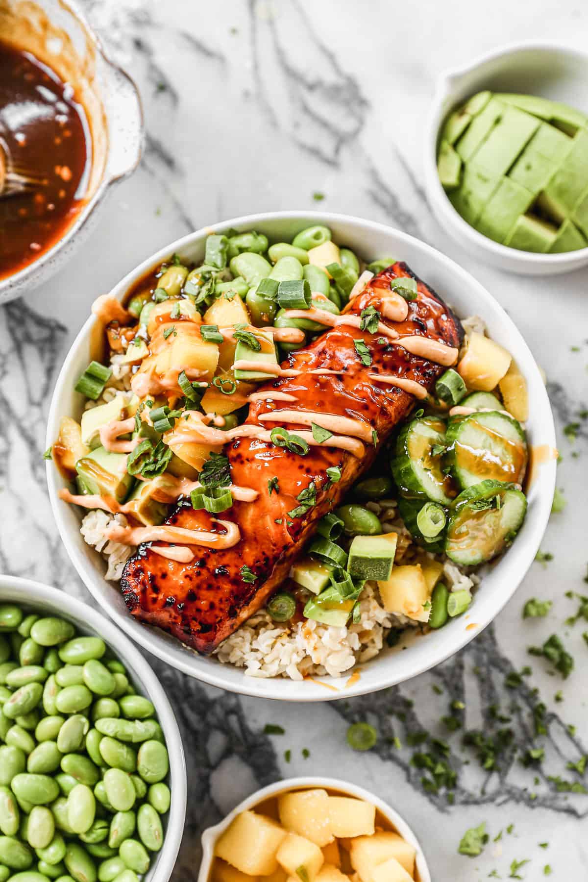 Pan-Seared Salmon with Cilantro-Lime Rice Bowl