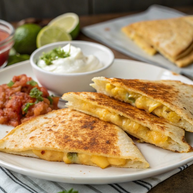 Oaxacan Cheese and Epazote Quesadillas with Fresh Salsa