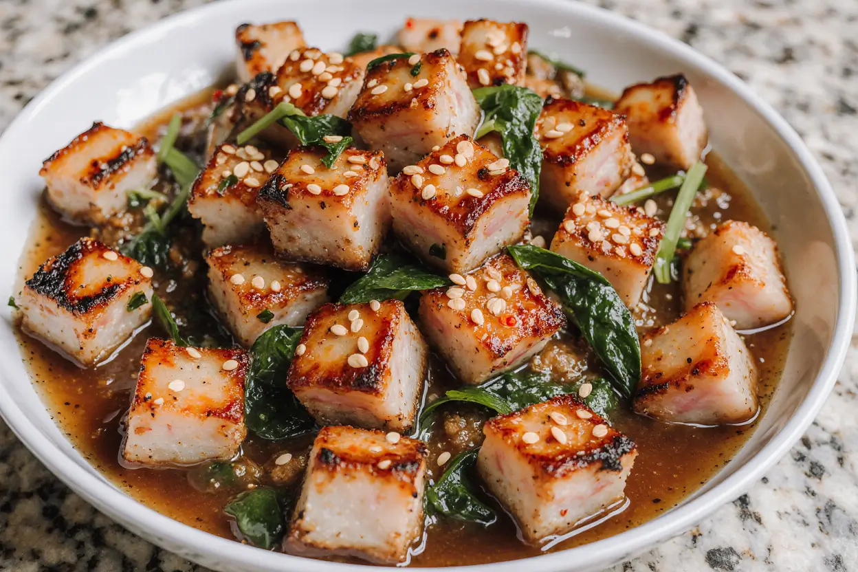 Tamarind-Glazed Pork Belly Bites with Thai Basil and Chili