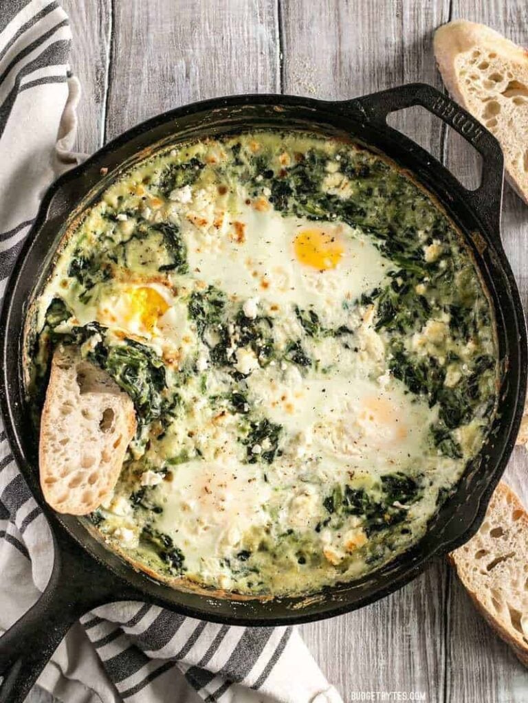 Creamed Spinach and Bacon Egg Bake