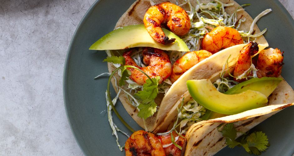 Citrus-Marinated Grilled Shrimp Tacos with Pickled Red Onion