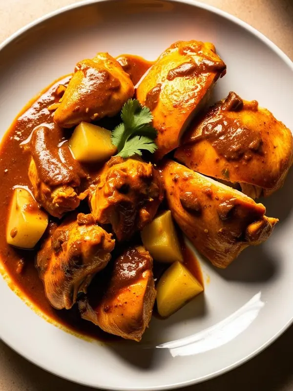 Curried Trinidadian Chicken with Potatoes and Pumpkin