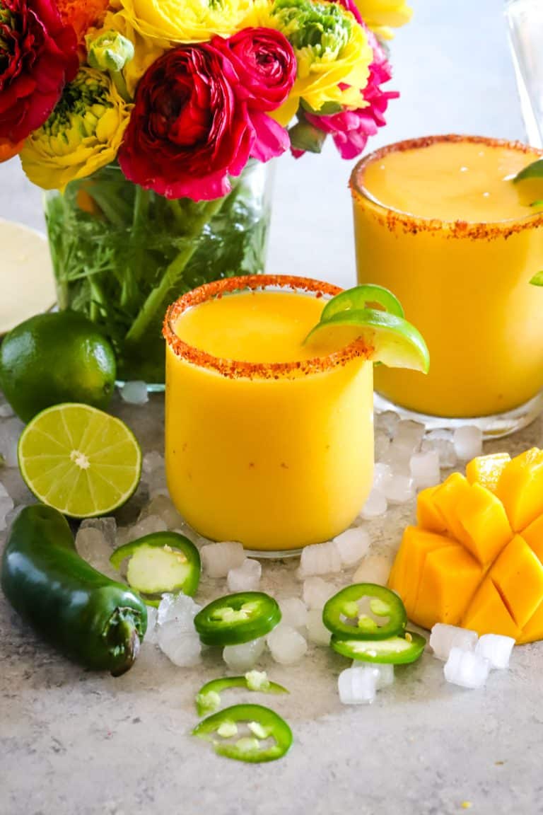 Spiced Mango Margarita with Tajín Rim