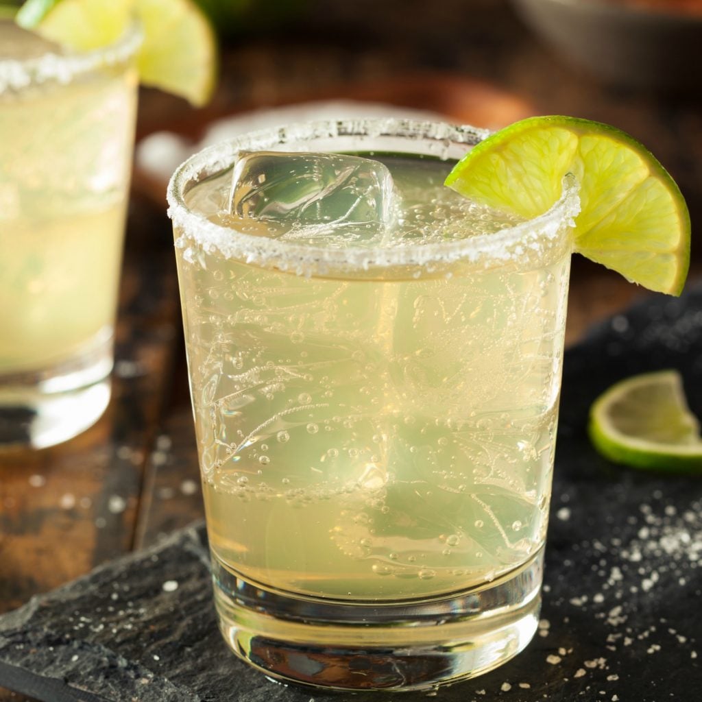 Bright Lime and Tequila Margarita with Agave Syrup