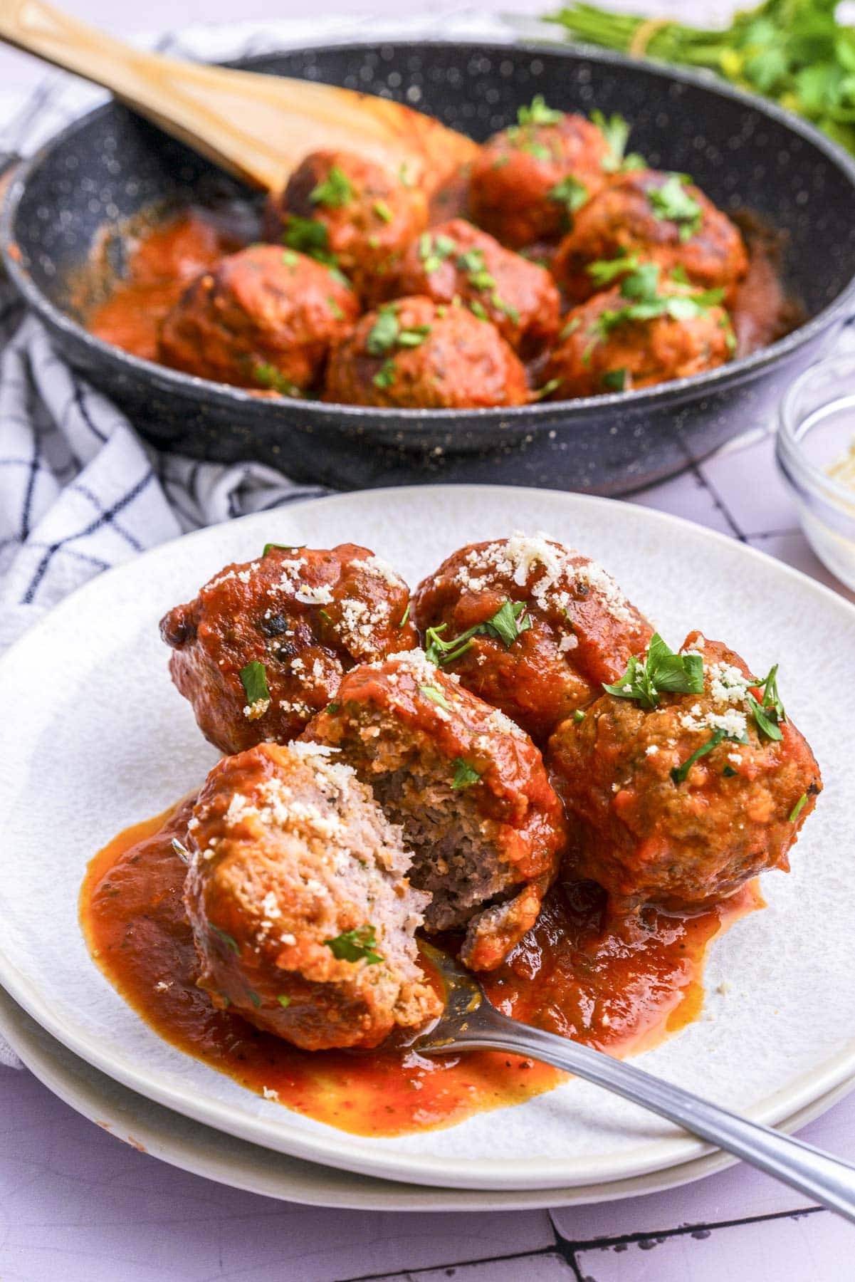 Cheese-Stuffed Pork Meatballs in Spicy Tomato Sauce