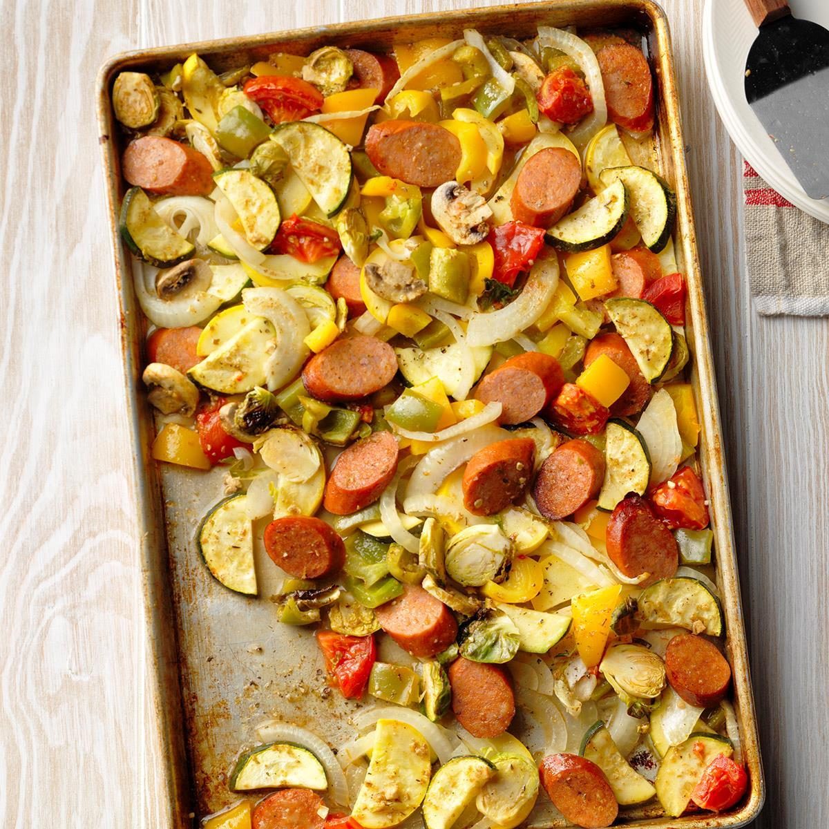 Smoked Regional Sausage and Pepper Sheet Pan Dinner