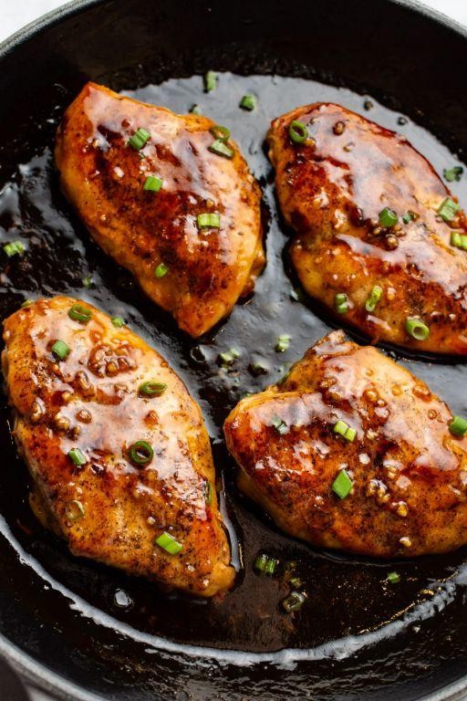 Pan-Seared Chicken with Garlic Honey Glaze