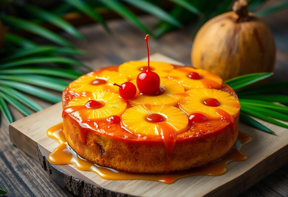 Tiki-Inspired Rum Pineapple Upside-Down Cake
