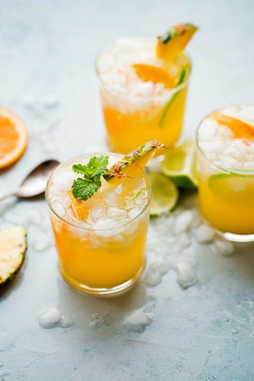 Sparkling Pineapple Ginger Punch with Fresh Lime