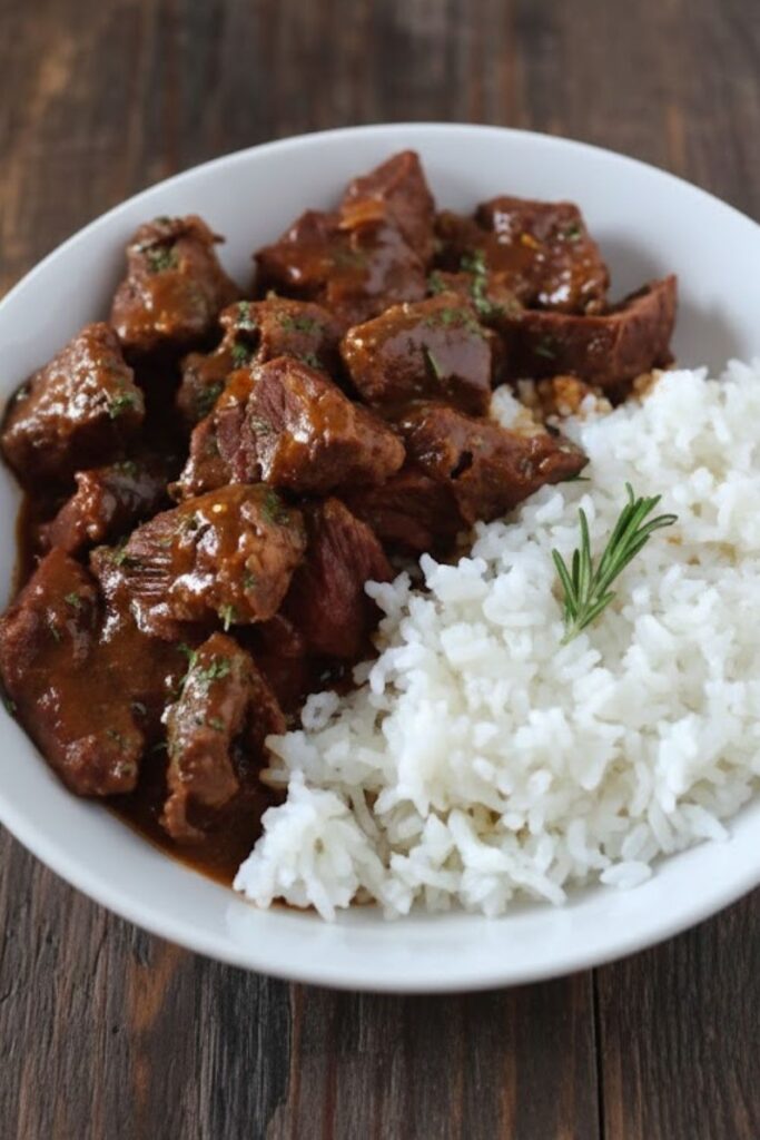 Slow-Cooked Tibs Beef with Rosemary and Garlic