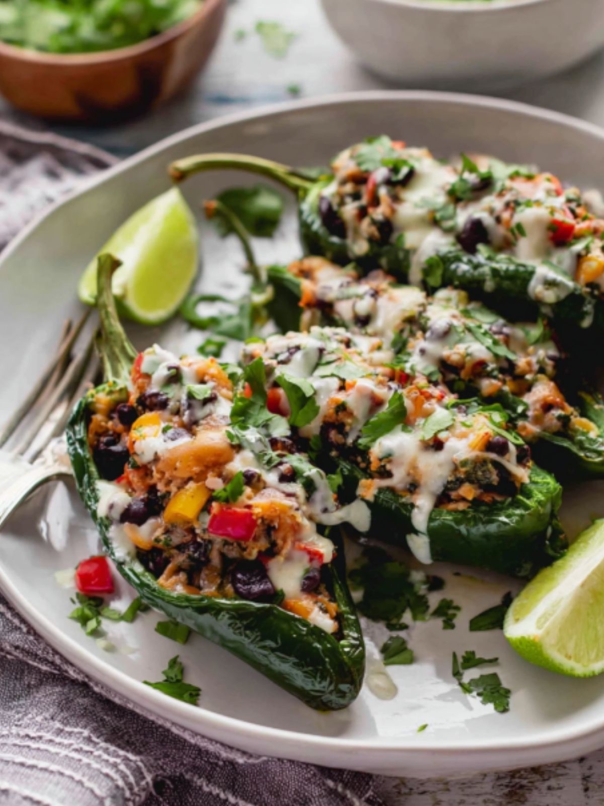 Avocado and Queso Fresco Stuffed Poblano Peppers