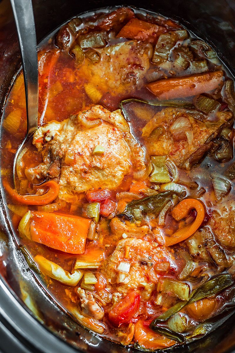 Slow-Cooked Salvadoran Chicken Stew with Tomatoes and Peppers