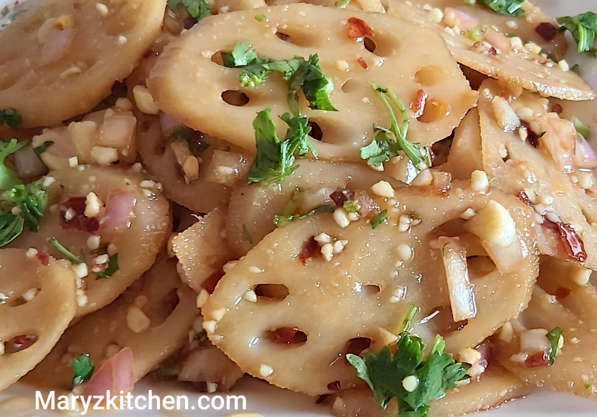 Steamed Lotus Stem and Walnut Kashmiri Salad