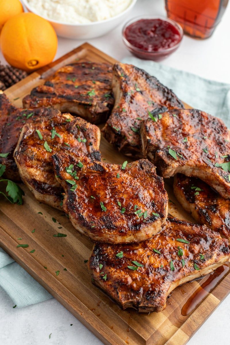 Grilled Cajun-Spiced Pork Chops with Maple Glaze