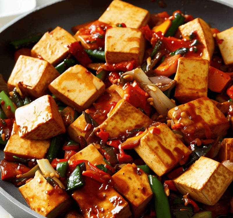 Fiery Korean Tofu Stir-Fry with Gochujang