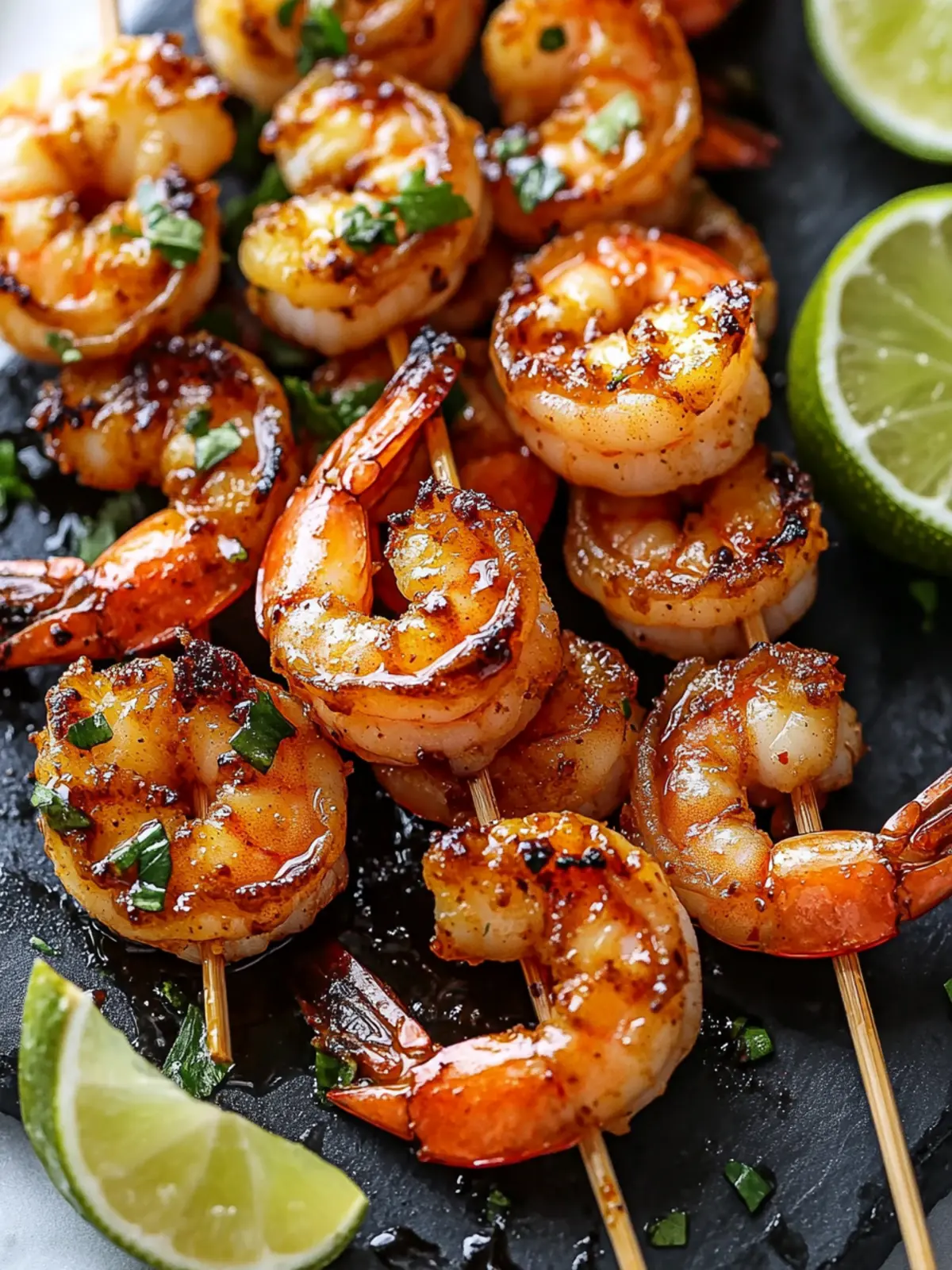 Hot Honey-Glazed Shrimp Skewers with Lime