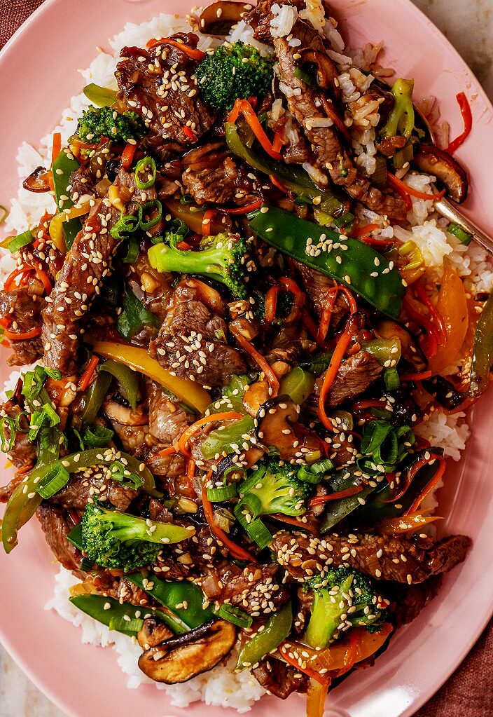 Sautéed Beef and Vegetable Stir Fry with Ginger