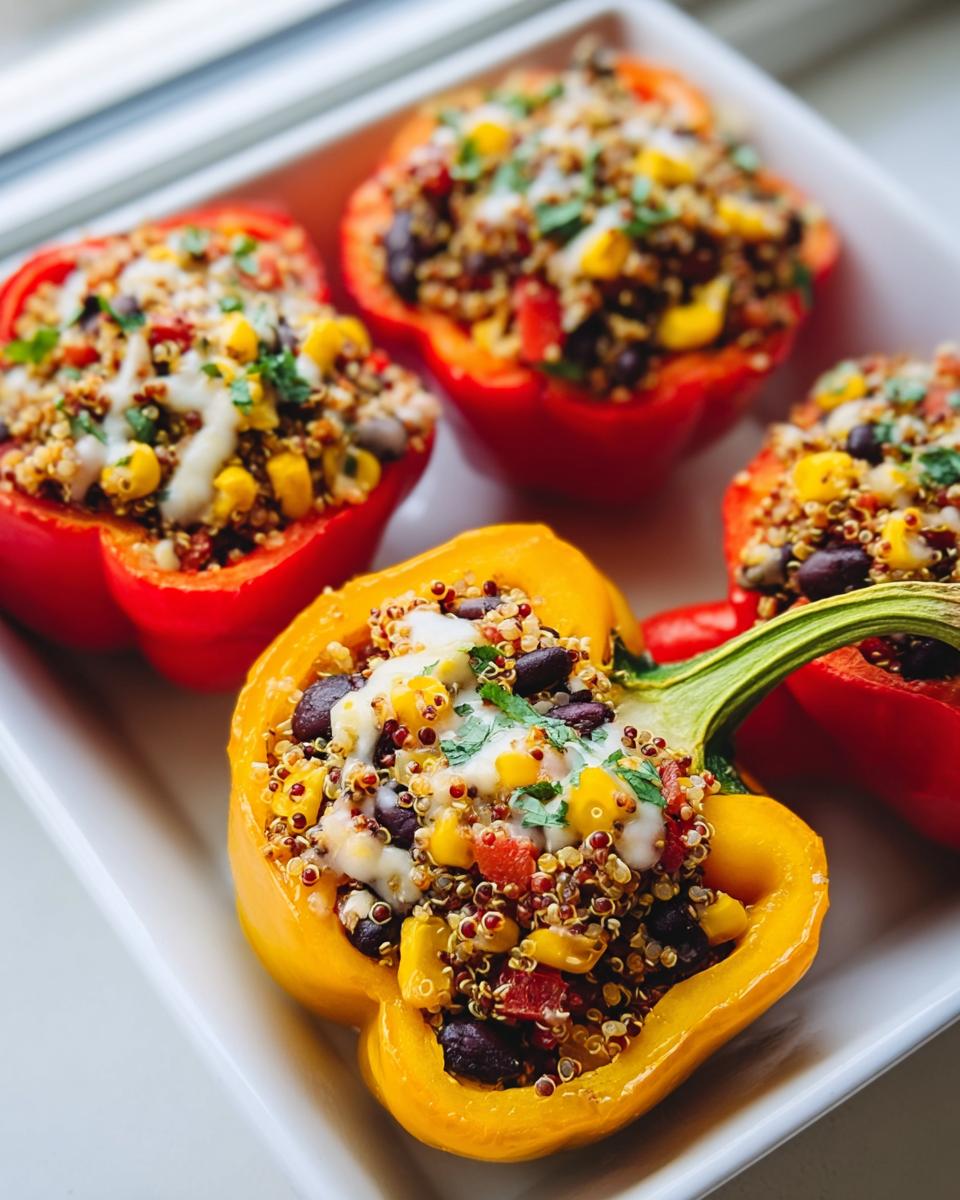 Baked Mexican-Style Stuffed Bell Peppers with Quinoa and Black Beans