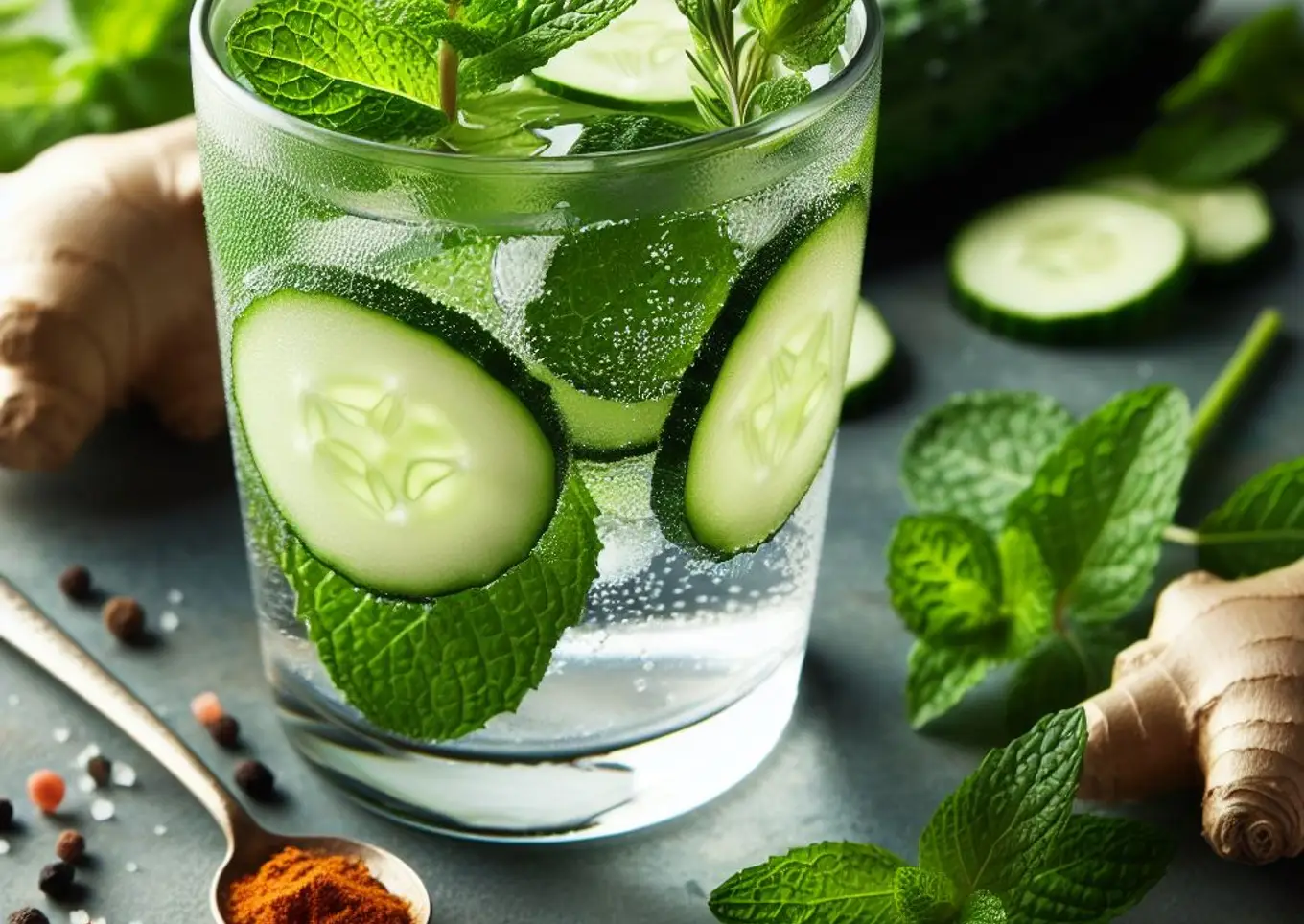 Icy Mint and Cucumber Detox Water
