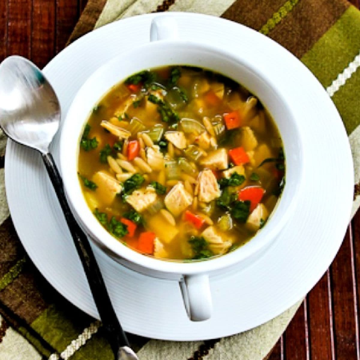 Whole30 Turkey Zoodle Soup with Spinach and Lemon