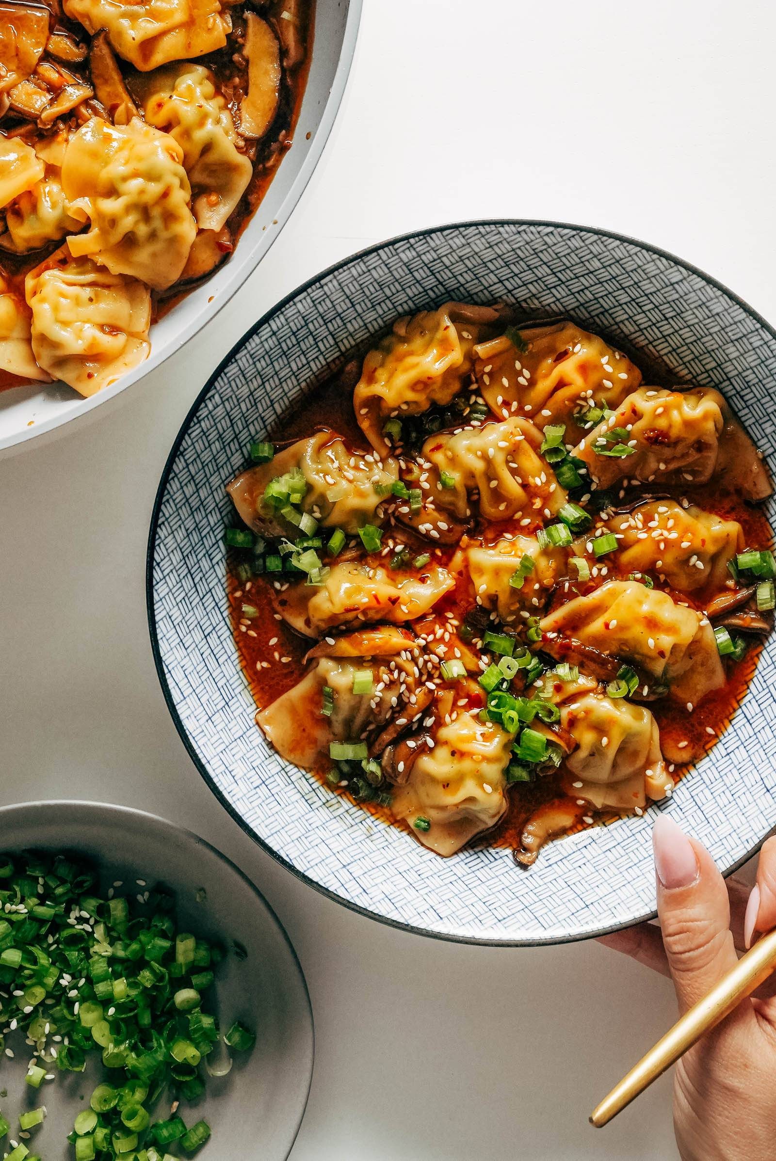 Pan-Seared Chicken with Spicy Chili Wonton Sauce