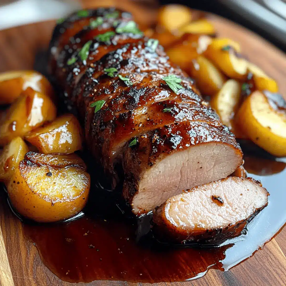 Smoked Maple-Glazed Pork Tenderloin with Apple Slaw