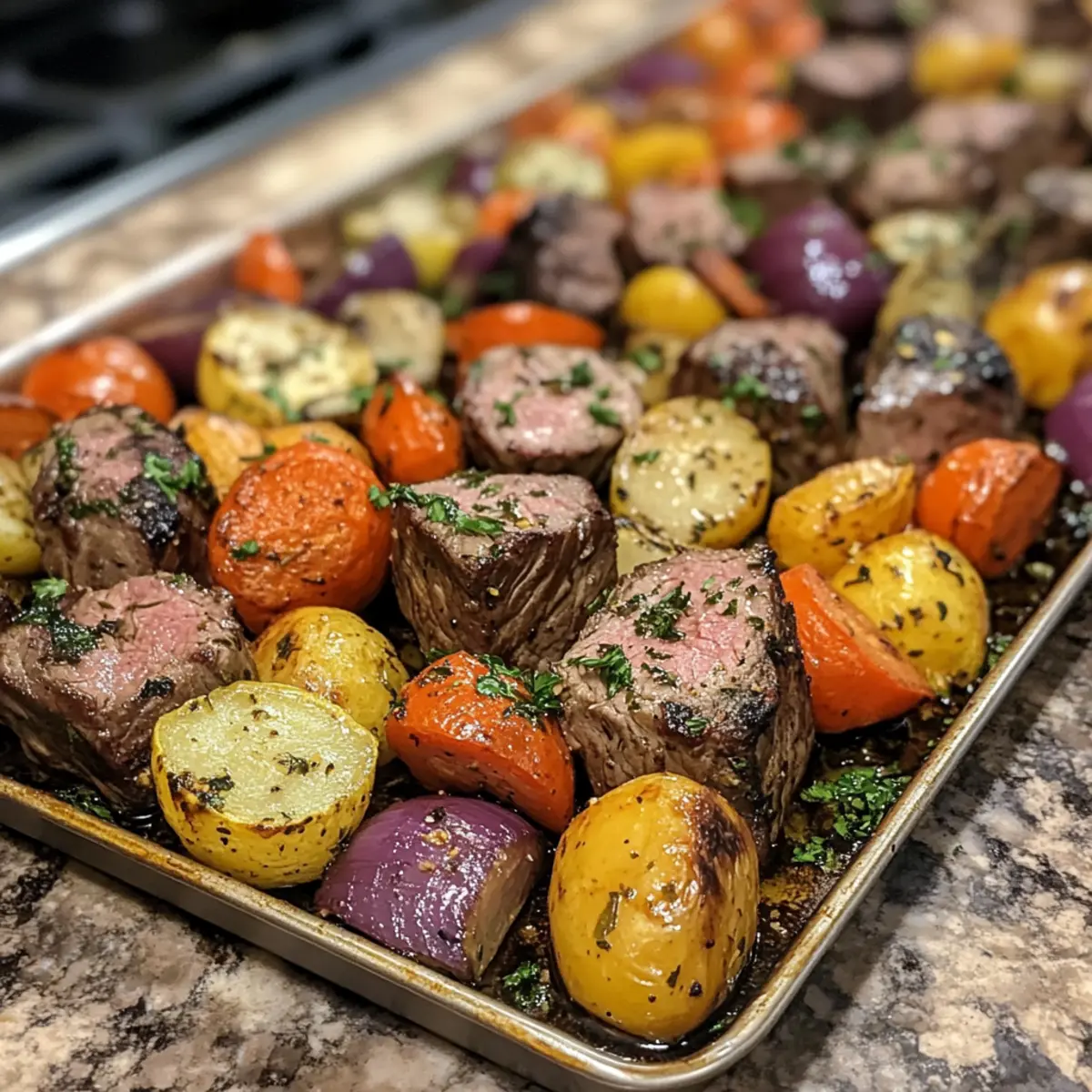 Sensor-Tracked Beef and Vegetable Sheet Pan Roast