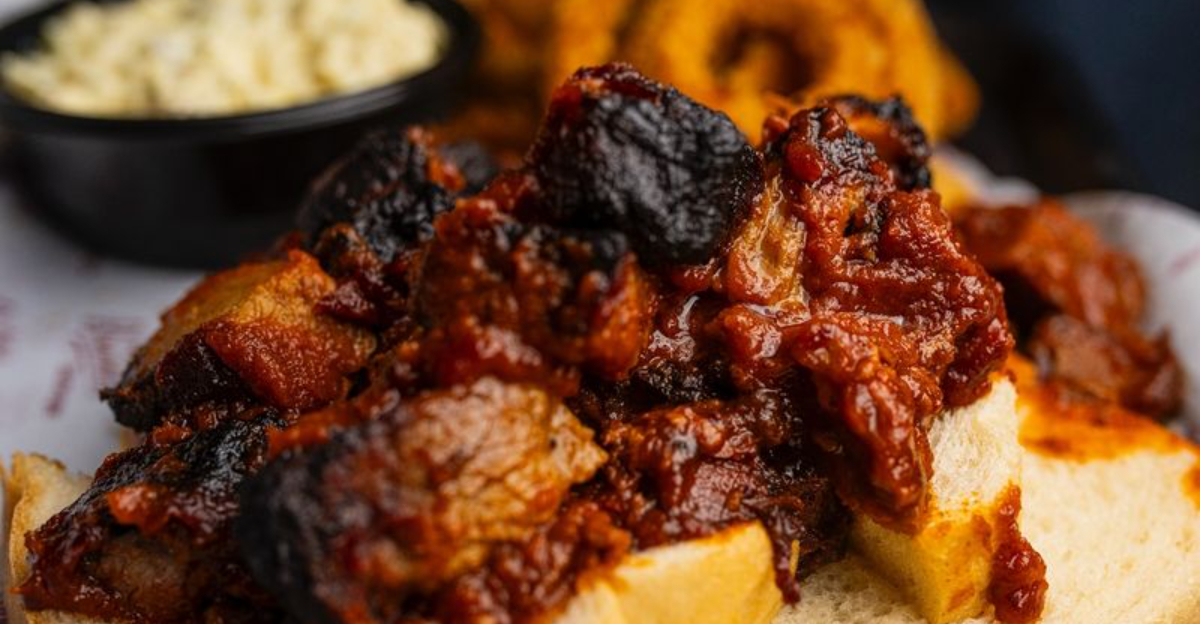 Smoky Burnt Ends Burnt Ends BBQ Sandwich with Pickled Slaw