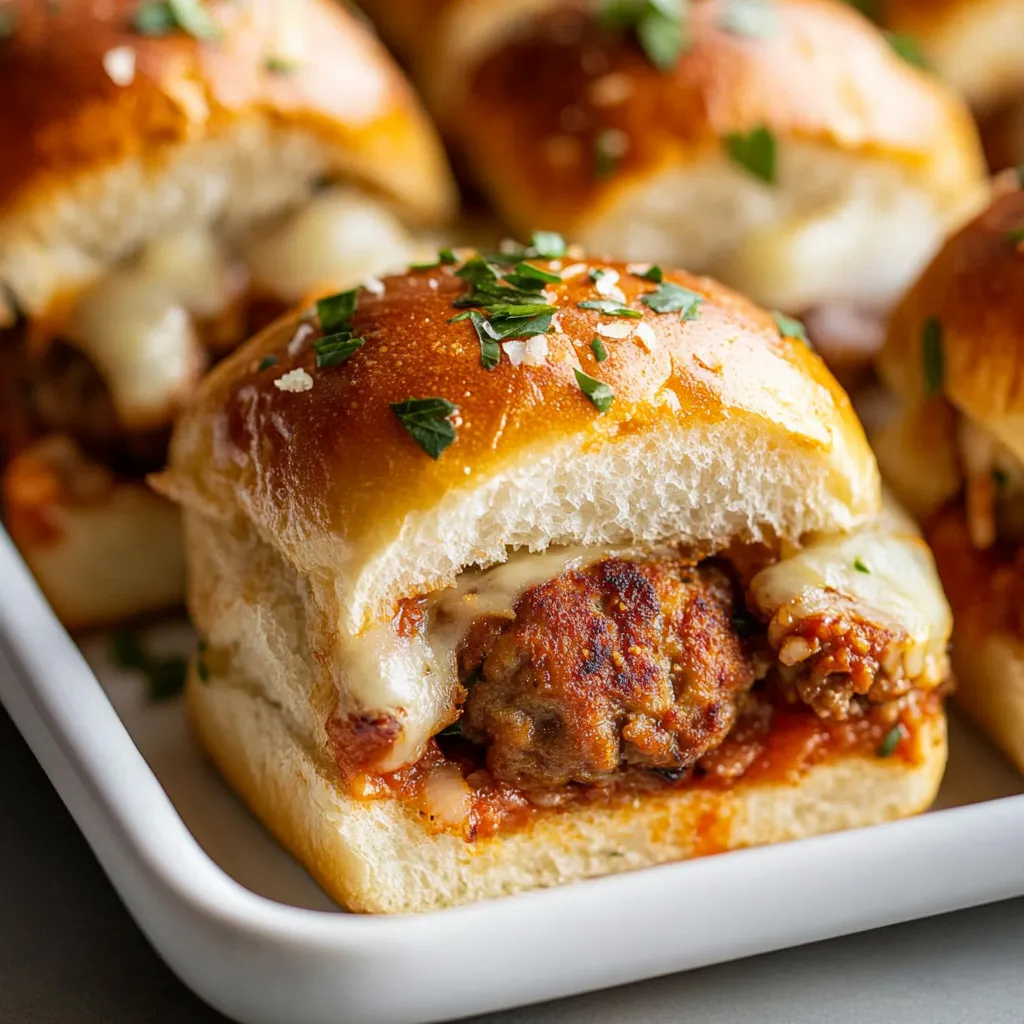 Kid-Friendly Cheesy Meatball Sliders