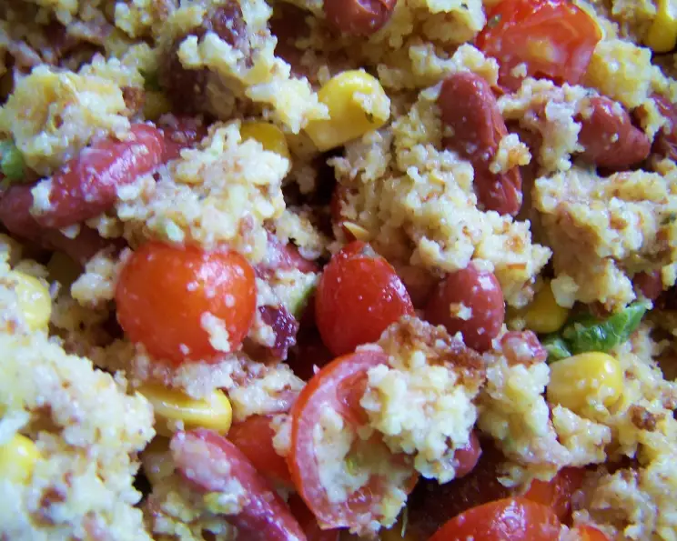 Roasted Cornbread Salad with Spicy Honey Vinaigrette