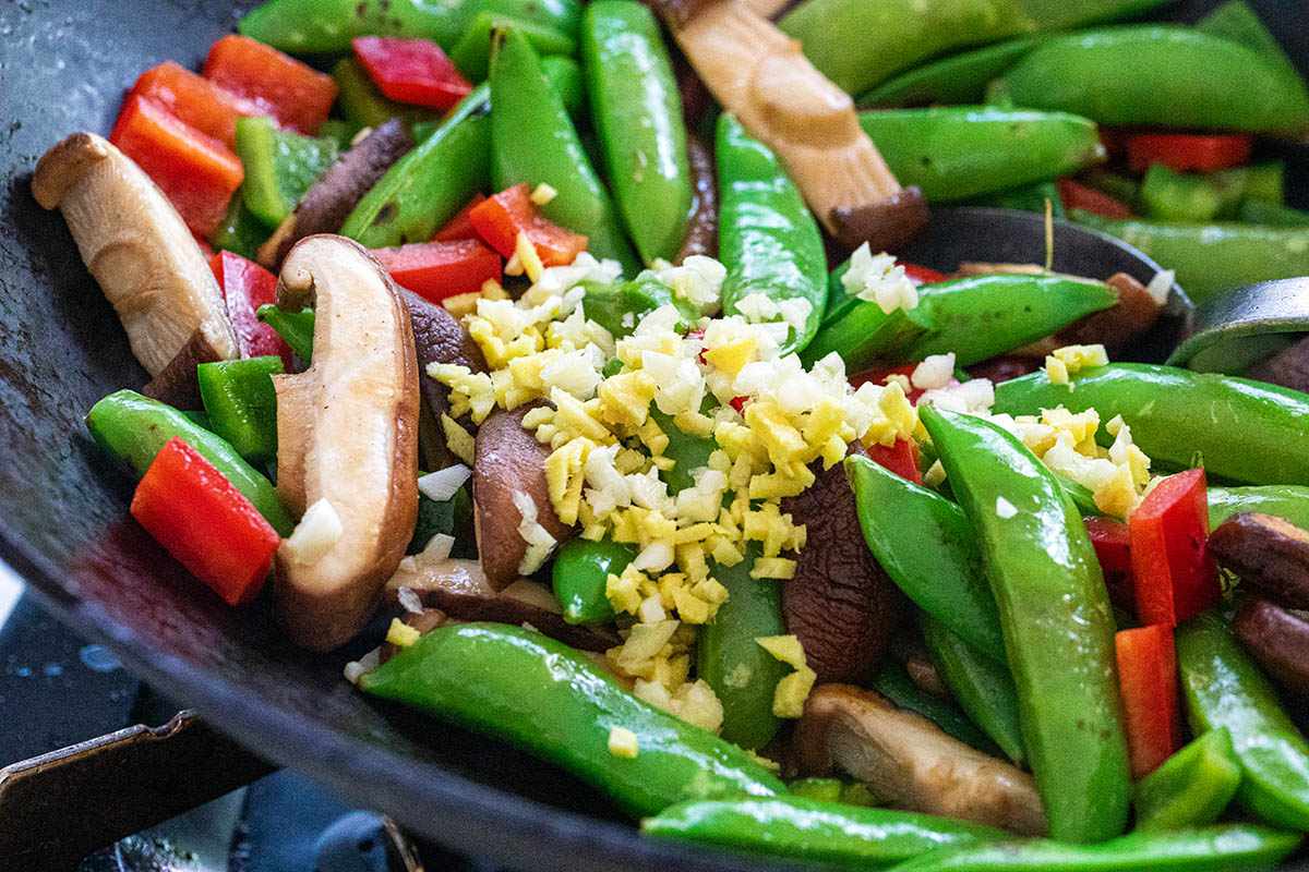 Spicy Tofu Stir-Fry with Snap Peas and Rice Noodles