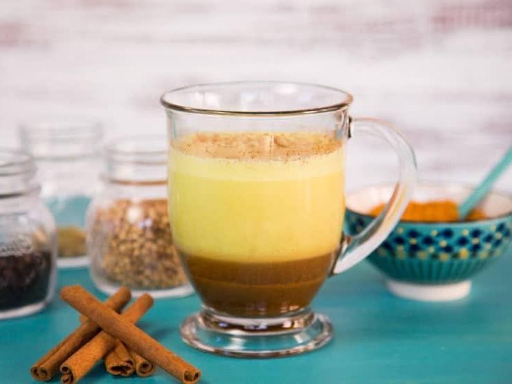 Spiced Turmeric Chai Latte with Cardamom