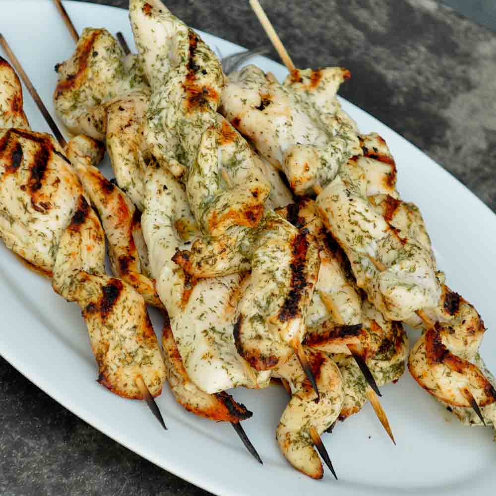 Zesty Lemon-Dill Chicken Skewers