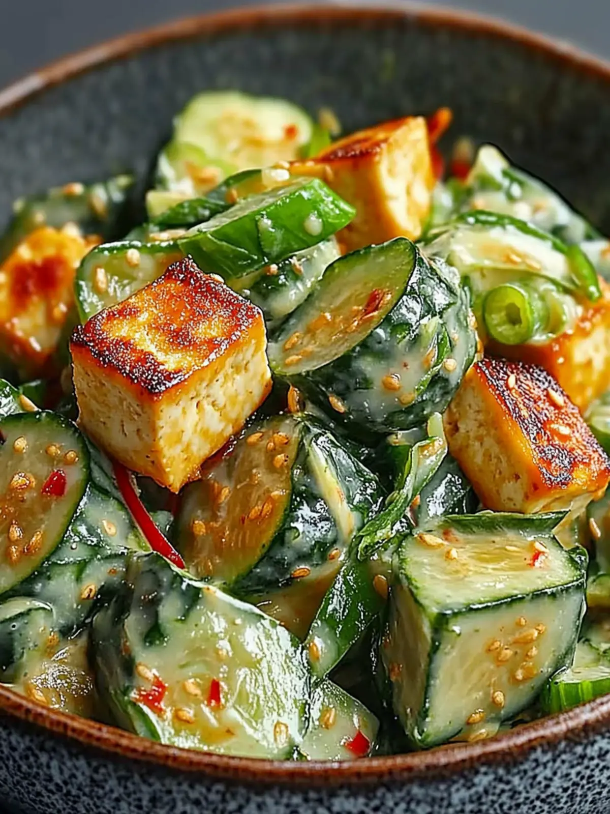 Korean-Inspired Cooling Cucumber and Tofu Salad
