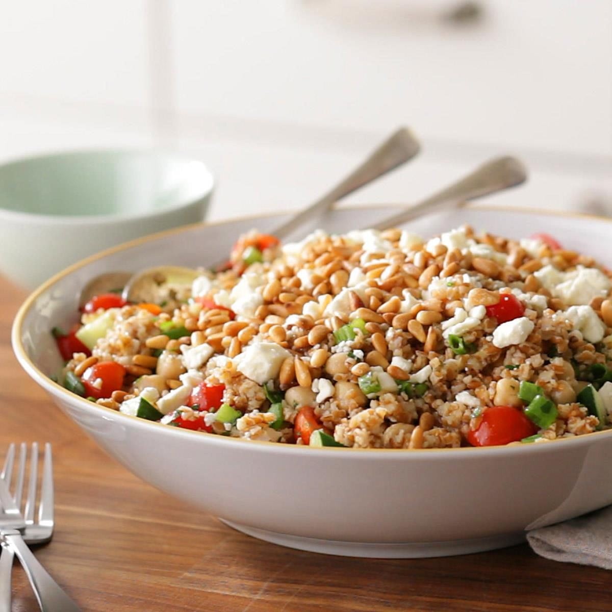 Warm Bulgur Salad with Fresh Herbs and Lemon Dressing